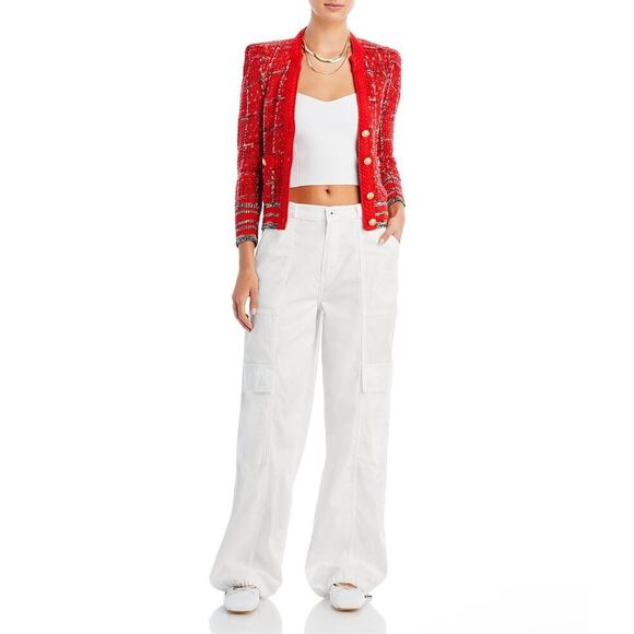 New NWT Jenni Cardigan in Red Multi L'AGENCE Retails $675 Sl - Picture 1 of 9